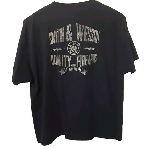 Smith & Wesson Adult Mens 3XL Blue Quality Firearms Short Sleeve T Shirt - Picture 1 of 7